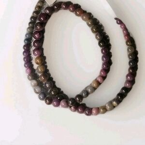 Genuine Multi Colored Sapphire Beaded Princess Necklace In Sterling Silver 140ct